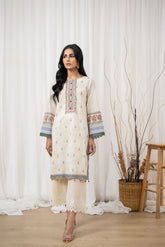 DC-0419 OFFWHITE EMBROIDERED KURTA